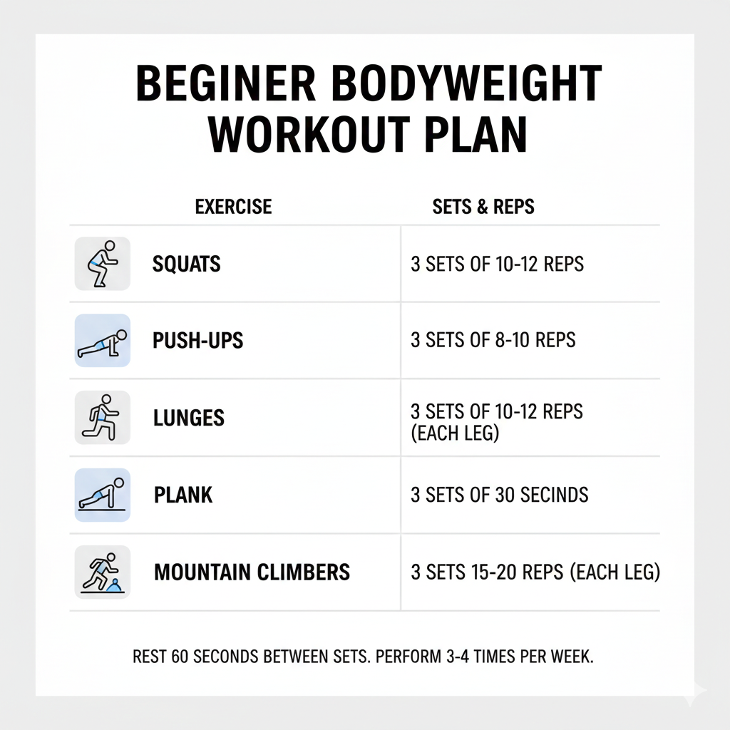 Beginner body weight workout plan for weight loss