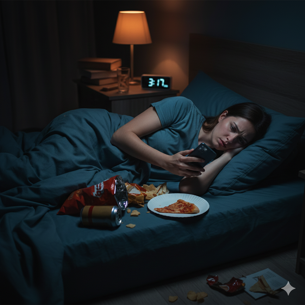 Sleep deprivation causing hunger, fatigue, and weight gain